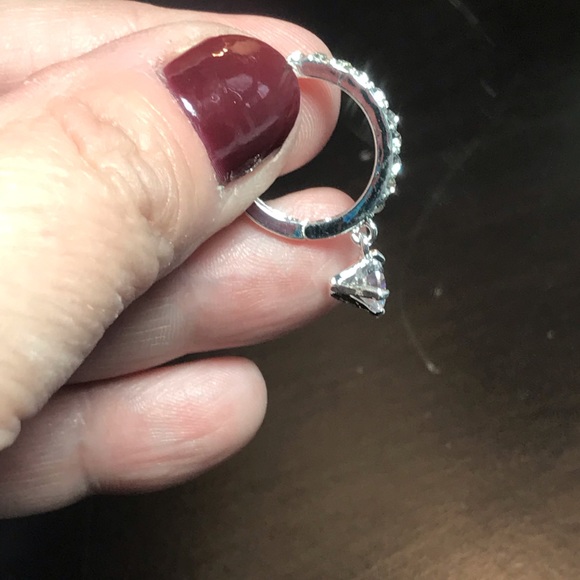 New Swarovski Crystal Hoop with 1 Carat Drop Earrings - Picture 3 of 6